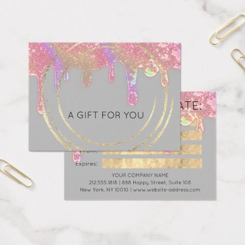 Gift Certificate Beauty Hair Makeup Drip Holograph