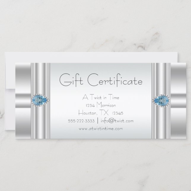 Gift Certificate Blue Business Gift Certificates (Front)