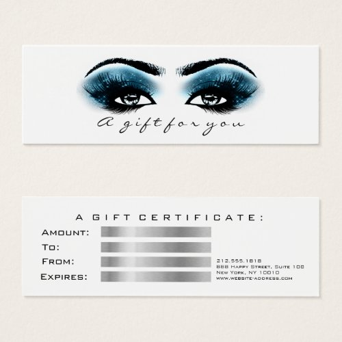 Gift Certificate Blue Marine White Lashes Makeup