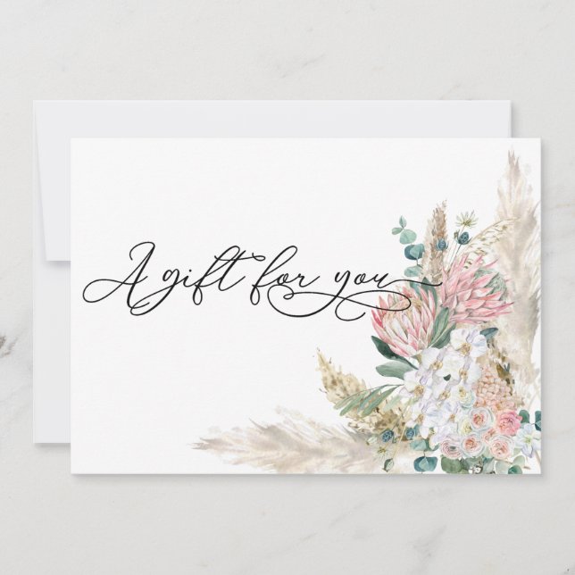 Gift Certificate Boho Pampas Grass Floral Bouquet  (Front)