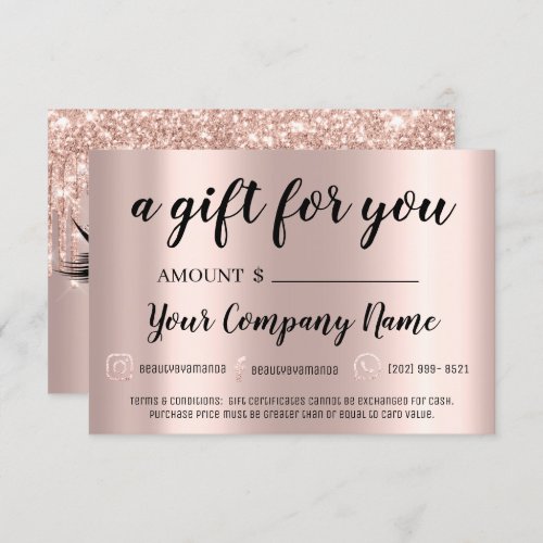 Gift Certificate Brows Lash Extension Rose Blush