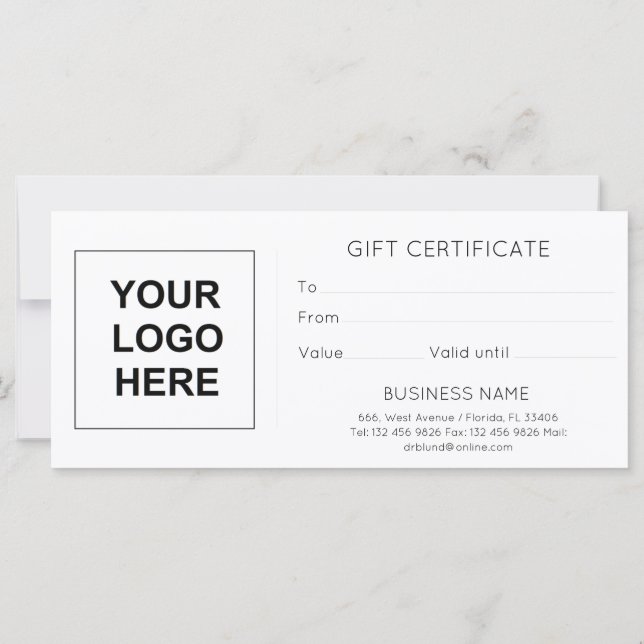 Gift Certificate Business Customer Loyalty Card (Back)