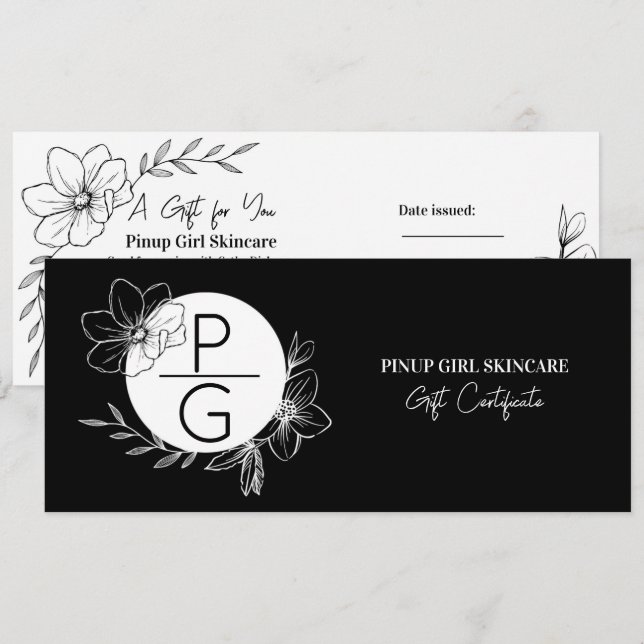 Gift Certificate, Business, Giftcard  Invitation (Front/Back)