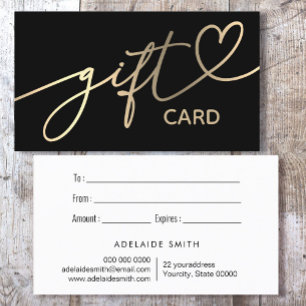 gift certificate card