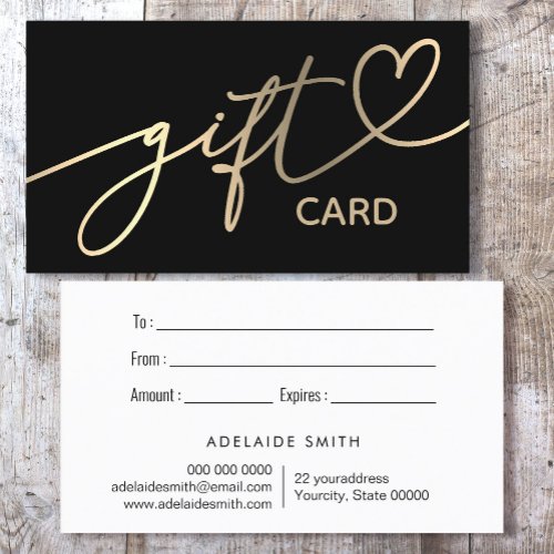 gift certificate card