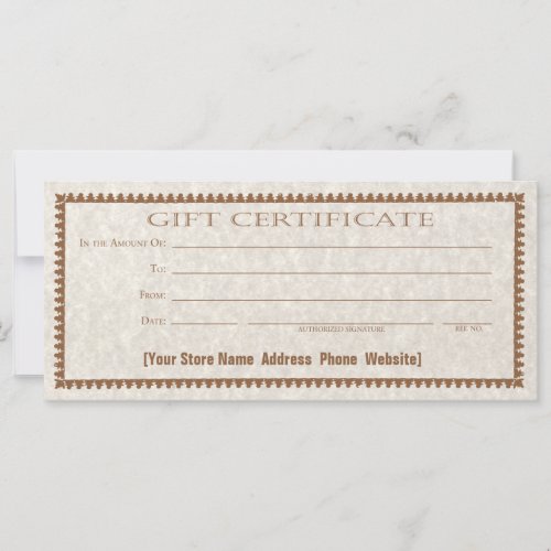 Gift Certificate Card Custom Form