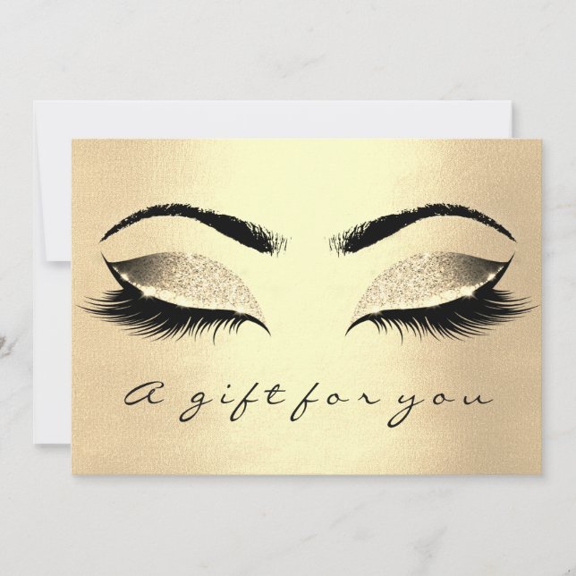 Gift Certificate Champaign Gold Lash Beauty Makeup (Front)