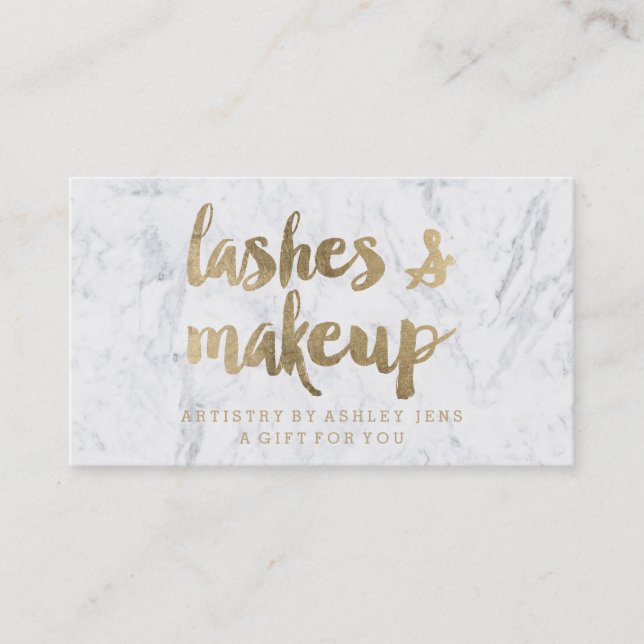 Gift certificate chic gold lashes makeup marble (Front)