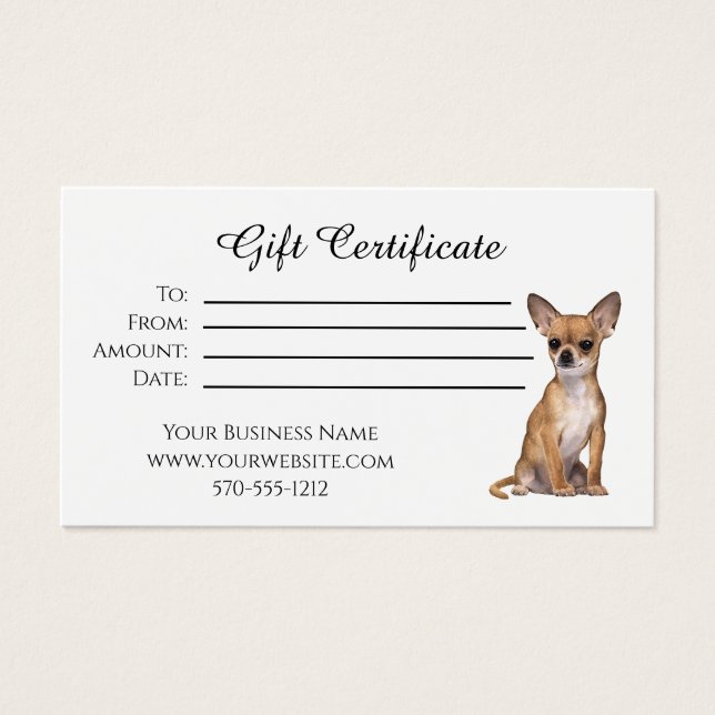 gift certificate chihuahua dog (Front)