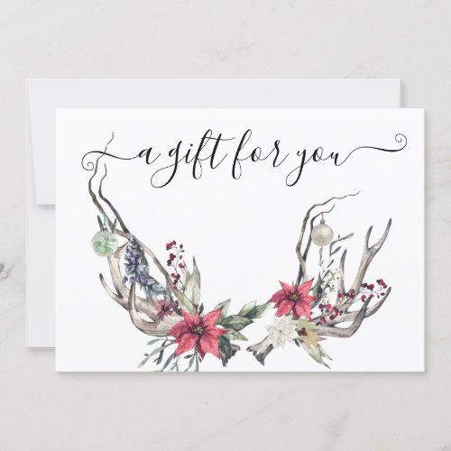 Gift Certificate Christmas Boho Horns Floral