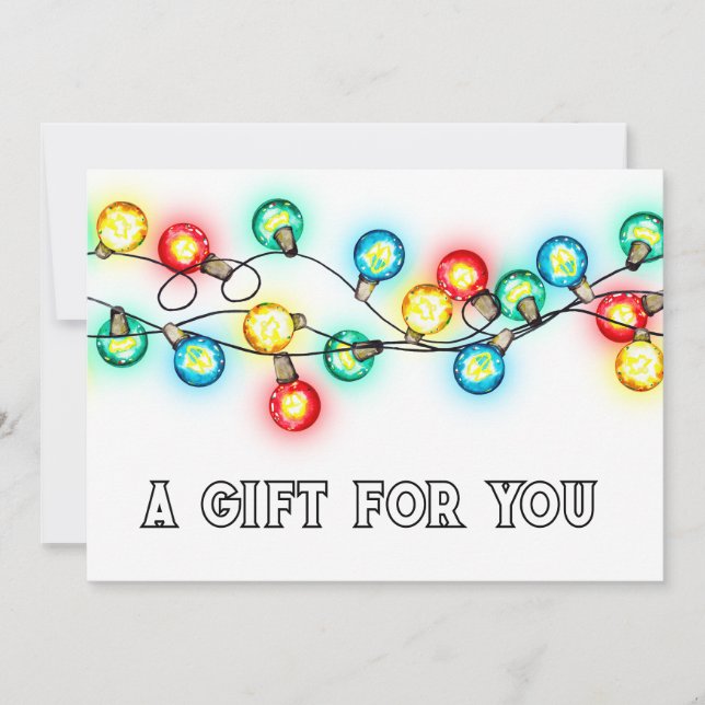 Gift Certificate Christmas Holiday Sting Lights (Front)