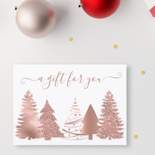 Gift Certificate Christmas Tree  Rose Gold