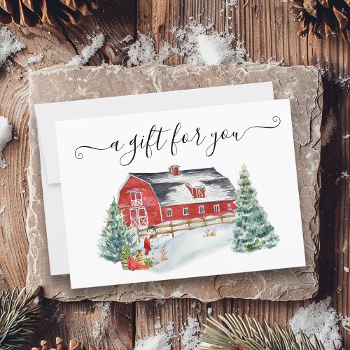 Gift Certificate Christmas Winter Barn 