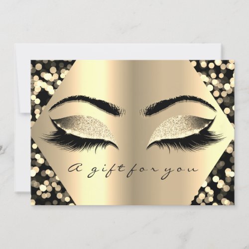 Gift Certificate Confetti Gold Lash Beauty Makeup
