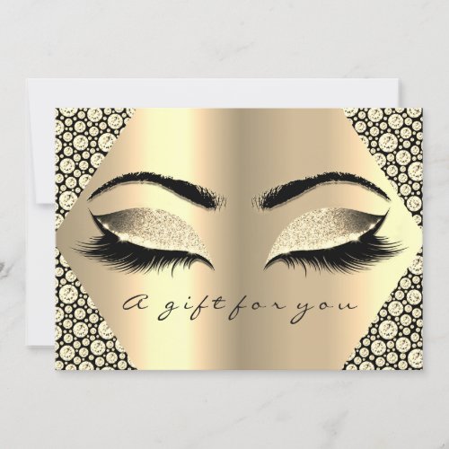 Gift Certificate Diamond  Gold Lash Beauty Makeup