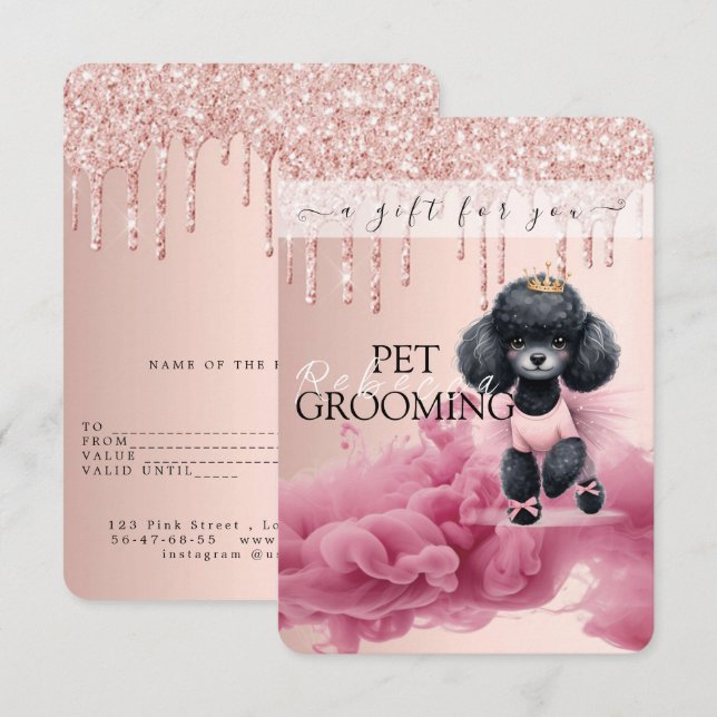 Gift Certificate Dog Grooming Pet Vet Boarding (Front/Back)