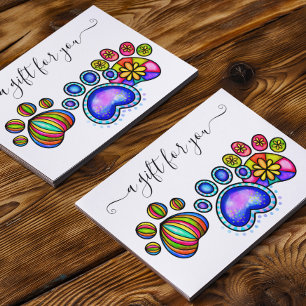 Gift Certificate Dog Paw Grooming Pet Vet Boarding