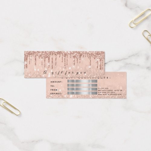 Gift Certificate Drips Blush Gray Makeup Small