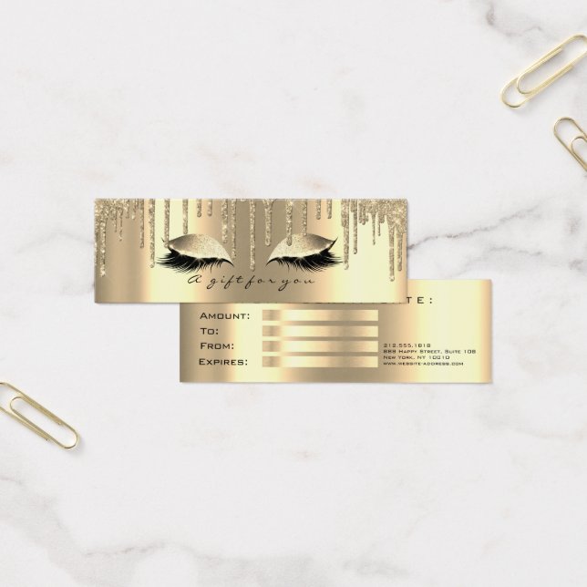 Gift Certificate Drips Faux Gold Lash Makeup Small (Office)