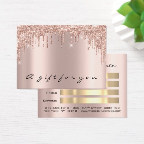 Gift Certificate Drips Lashes Gold Rose Makeup