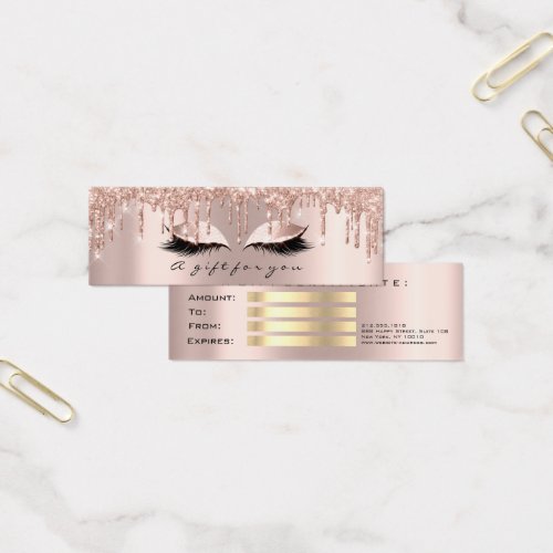 Gift Certificate Drips Rose Gold Lash Makeup Small