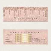 Gift Certificate Drips Rose Gold Makeup Small (Front & Back)
