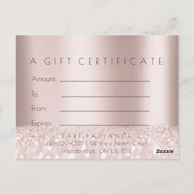 Gift Certificate Electrolysis Hair Removal Gray2 Postcard (Back)