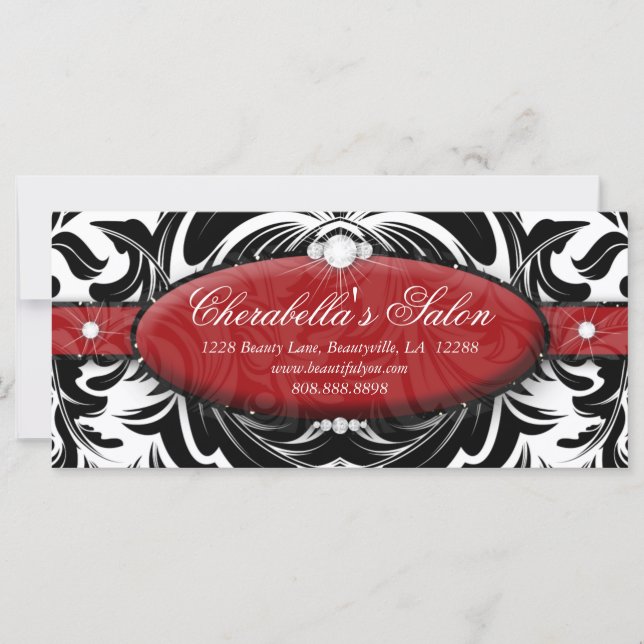 Gift Certificate Fashion Salon Jewelry Damask (Front)