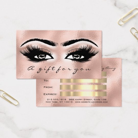 Gift Certificate Glass Blush Lash Extension Makeup Zazzle com