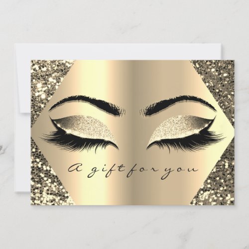 Gift Certificate Glitter Gold Lashes Beauty Makeup