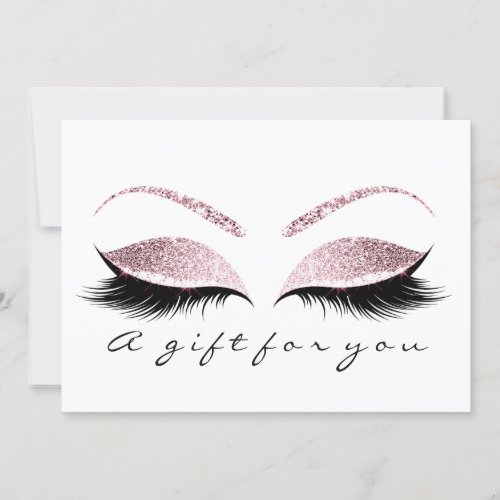 Gift Certificate Glitter Pink Lashes Beauty Makeup