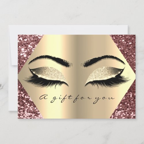 Gift Certificate Glitter Rose Gold Lashes  Makeup