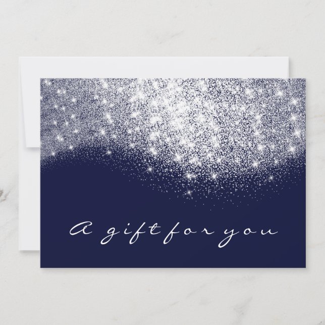 Gift Certificate Glitter Silver Gray Blue Navy (Front)