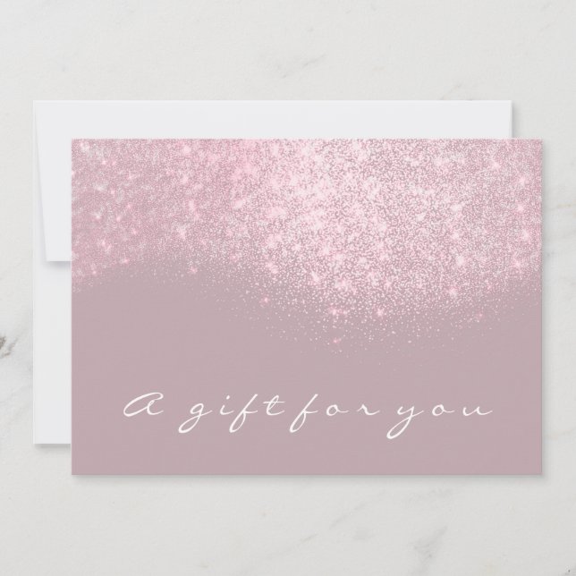 Gift Certificate Glitter Silver Gray Purple Pink (Front)