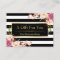 Gift Certificate Gold Floral Black White Stripes