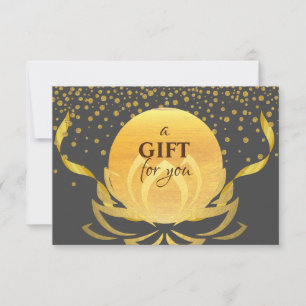 Gift Certificate Gold Lotus Flower Yoga Healing