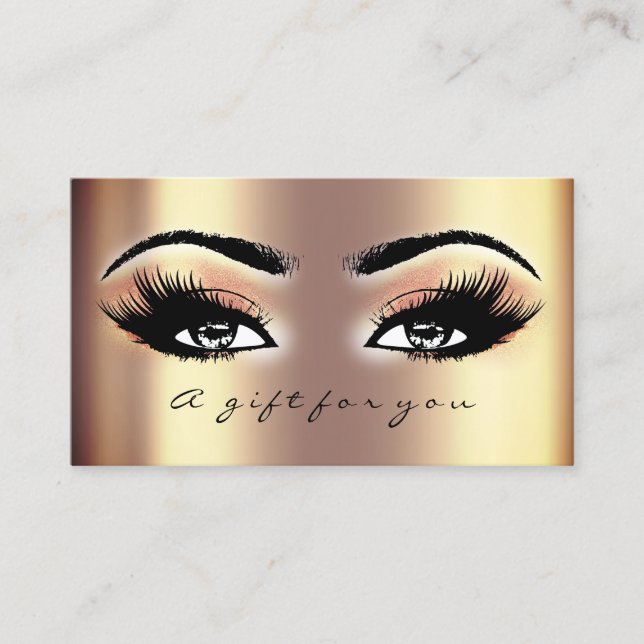 Gift Certificate Gold Rose Coral  Lashes Makeup (Front)