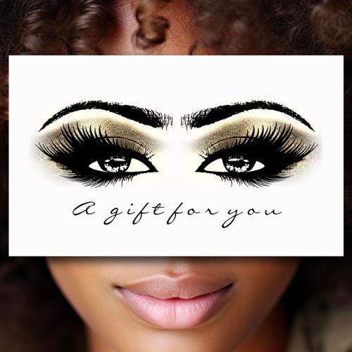 Gift Certificate Gold White Lash Extension Makeup