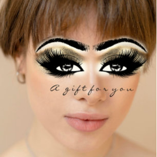 Gift Certificate Gold White Lash Extension Makeup Invitation