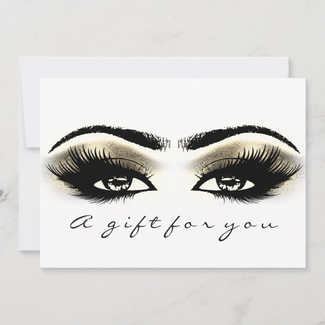 Gift Certificate Gold White Lash Eyes Makeup (Front)