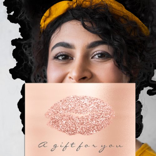 Gift Certificate Gray Rose Gold Kiss Beauty Studio