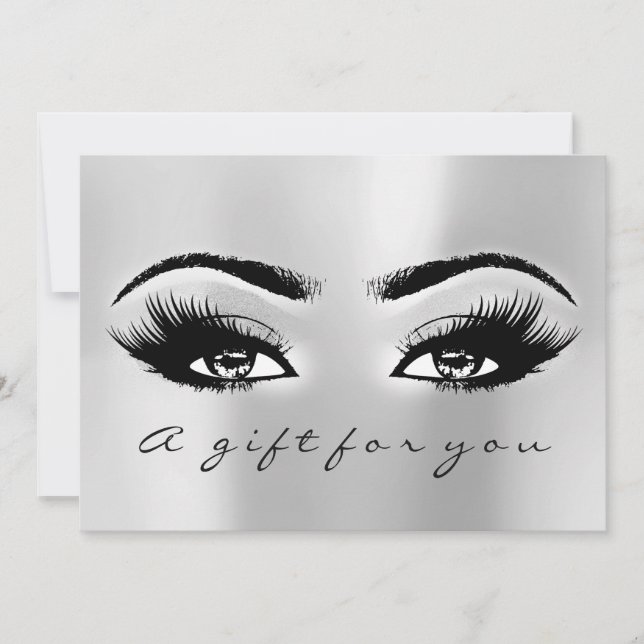 Gift Certificate Gray Silver Lash Beauty Makeup (Front)