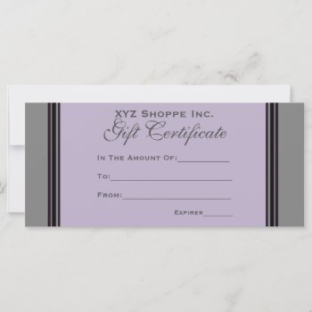 Gift Certificate Grey Black Stripes by DonnaGrayson at Zazzle