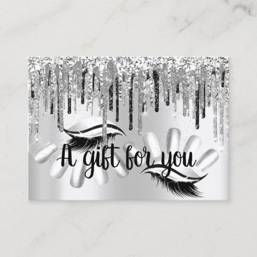Gift Certificate Hair Stylist Nails Drips Silver G