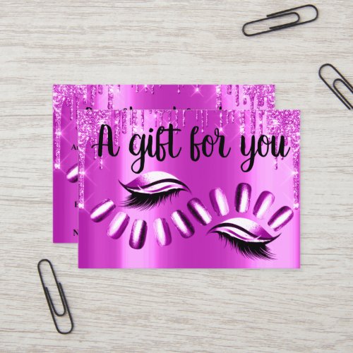 Gift Certificate Hair Stylist Nails Gold Pink