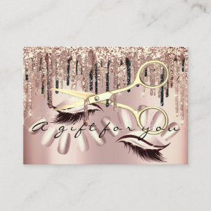 Gift Certificate Hair Stylist Nails Rose Scissors