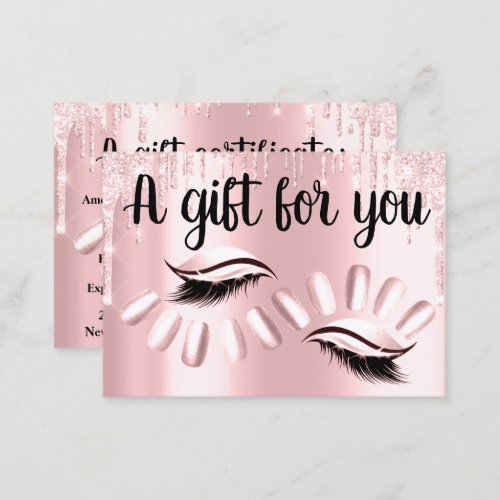 Gift Certificate Hair Stylist Nails Silver Rose