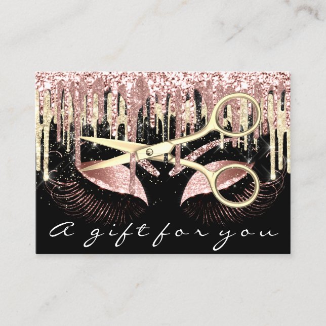 Gift Certificate Hair Stylist Rose Gold Scissors (Front)