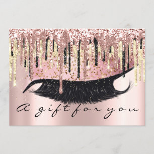 Gift Certificate Hairdresser Makeup Lash Gold VIP Invitation
