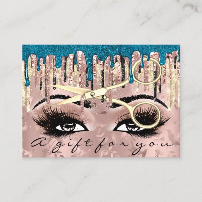 Gift Certificate Hairdresser Makeup Lashes Rose (Front)